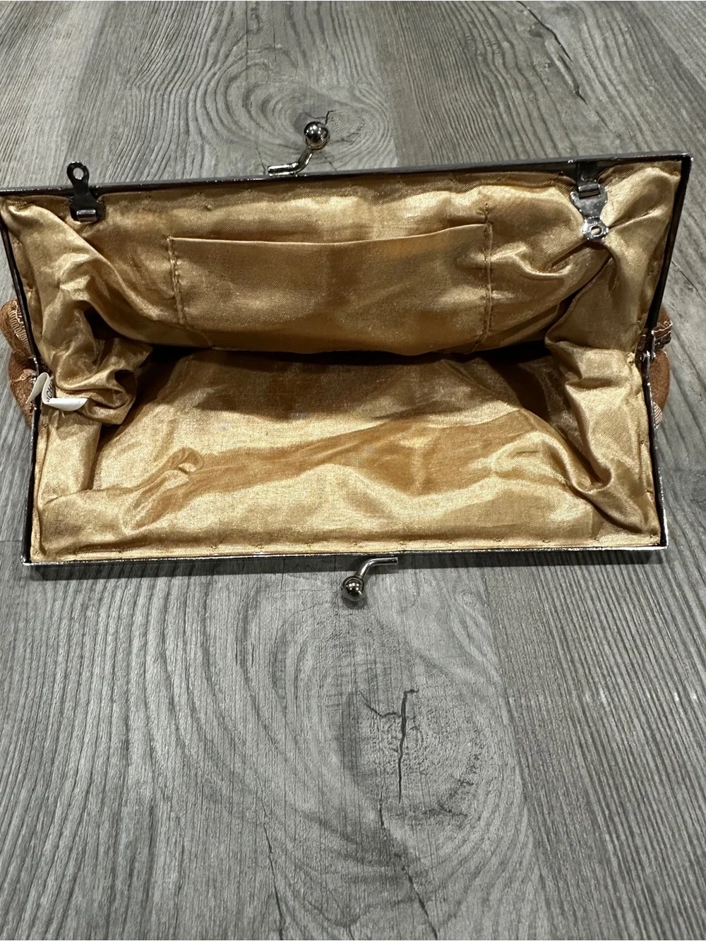 Embellished Bronze Floral Sequin Clutch